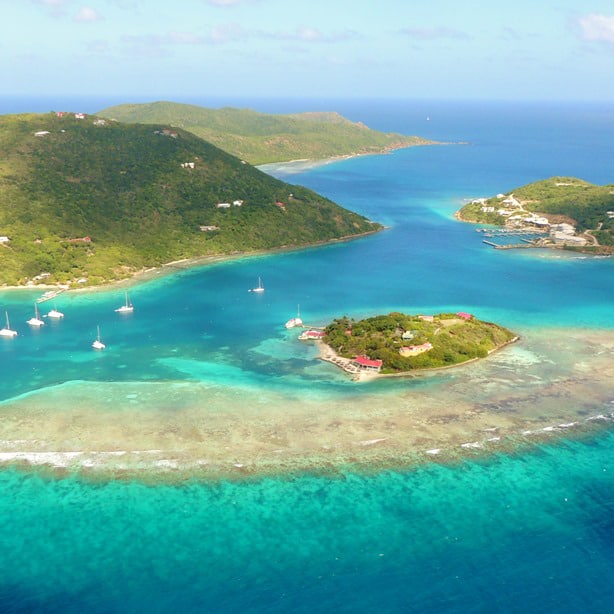 Scrub island from above