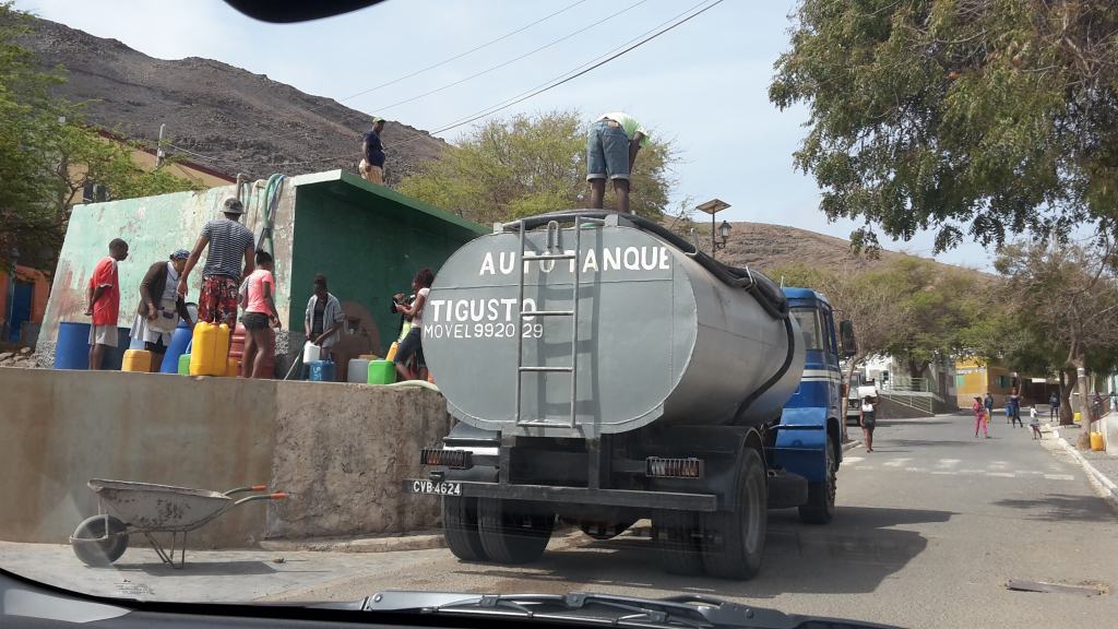 Water truck bringing the water to a remote village on Cape Verde. Transporting water by trucks is effortful and expensive and the quality of the water is often not satisfying. But there is a solution to this problem: Water desalination. Elemental Water Makers is promising that it can desalinate water sustainably in every kind of location to produce cheap and high quality drinking water and generating local economic growth through the provision of jobs and better living conditions.