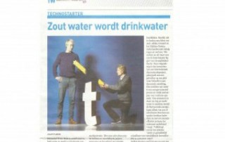article in technostarter: salt water turns into drinking water