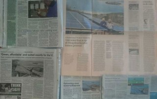 Newspapers reporting about elemental water makers and their innovative technologies