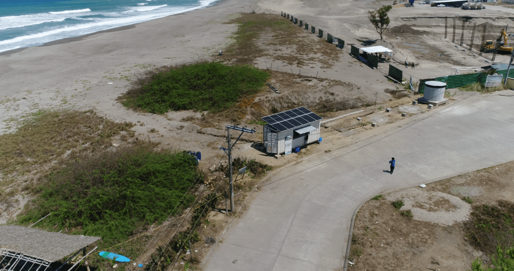 The solar desalination unit from above