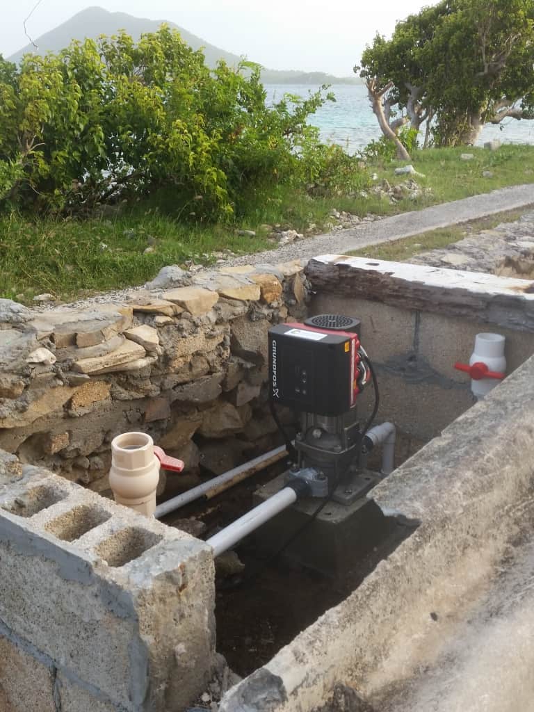 Seawater intake placed under the ground on BVI