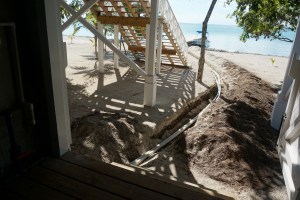 Water pipes coming from the ocean, with saline water flowing inside