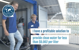 I have a profitable solution to provide clean water for less than $0.002 per liter. The Dutch-based company Elemental Water Makers is committed to solve water scarcity and climate change, by using only natural resources to purify saline or dirty water which enriches local comminties around the world and provides a cheap and sustainable alternative to conventional desalination.